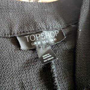 Topshop side tie black blouse